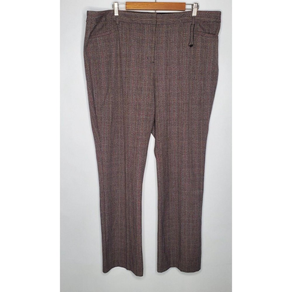 Express Womens Columnist Dress Pants Size 18 Barely Boot Mid Rise Stretch Plaid